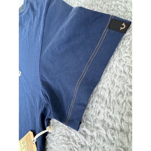 True Religion Mens Slim Fit Ace Tee Blue 100% Pima Cotton Size M NWT Holiday 201 - Picture 3 of 9